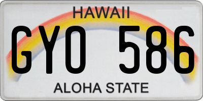 HI license plate GYO586