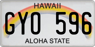 HI license plate GYO596