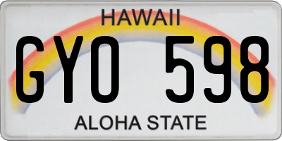 HI license plate GYO598