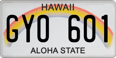 HI license plate GYO601