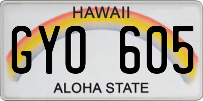HI license plate GYO605