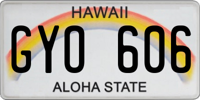 HI license plate GYO606