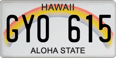 HI license plate GYO615