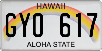 HI license plate GYO617