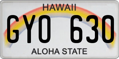 HI license plate GYO630