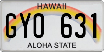 HI license plate GYO631