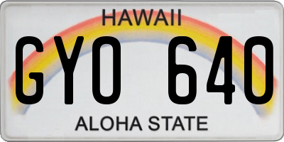 HI license plate GYO640