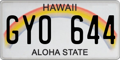 HI license plate GYO644
