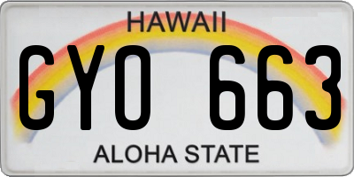 HI license plate GYO663