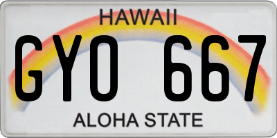 HI license plate GYO667