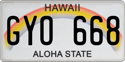 HI license plate GYO668