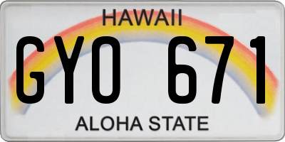 HI license plate GYO671