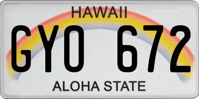 HI license plate GYO672