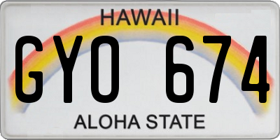 HI license plate GYO674