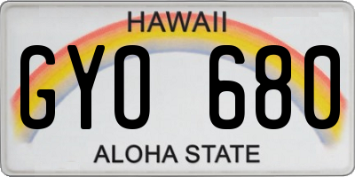 HI license plate GYO680