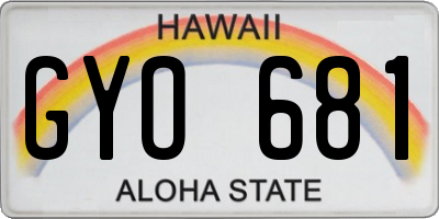 HI license plate GYO681