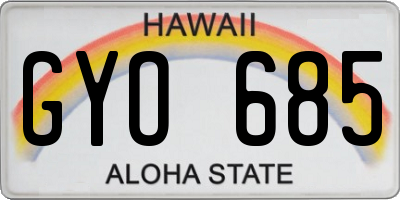 HI license plate GYO685