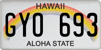 HI license plate GYO693