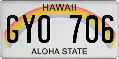 HI license plate GYO706