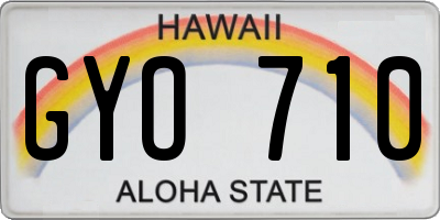 HI license plate GYO710