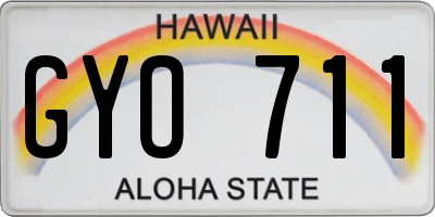HI license plate GYO711