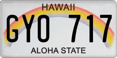 HI license plate GYO717