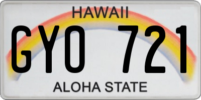 HI license plate GYO721
