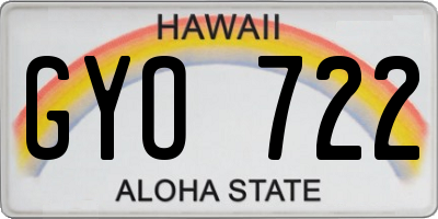 HI license plate GYO722
