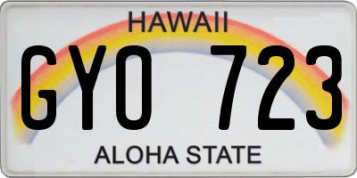 HI license plate GYO723