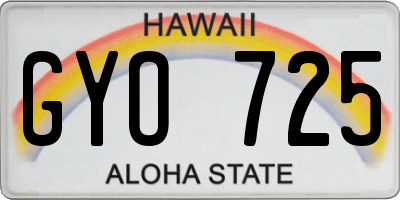HI license plate GYO725