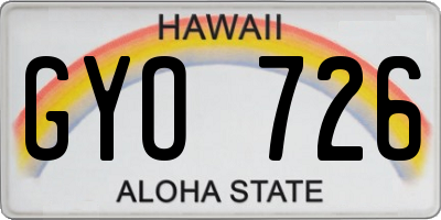 HI license plate GYO726