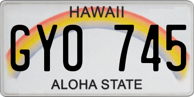 HI license plate GYO745