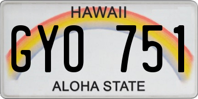 HI license plate GYO751