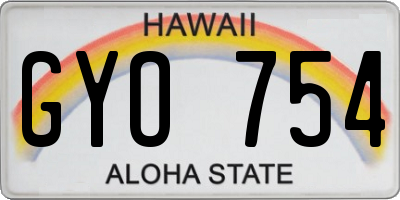 HI license plate GYO754