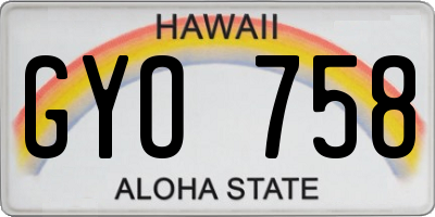 HI license plate GYO758