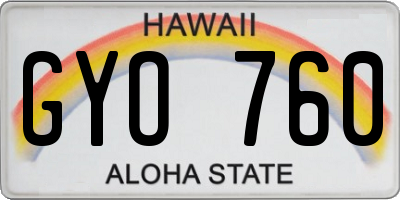 HI license plate GYO760