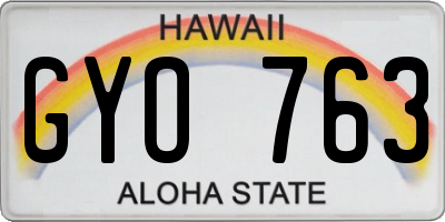 HI license plate GYO763