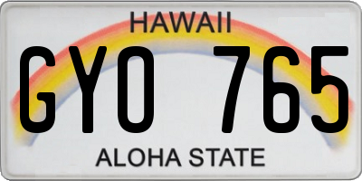 HI license plate GYO765