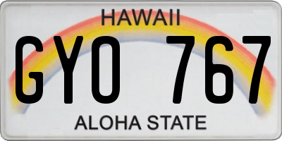 HI license plate GYO767
