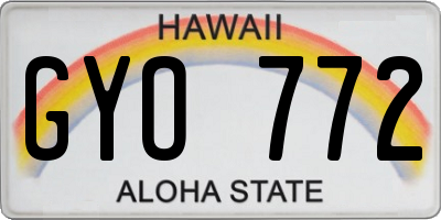 HI license plate GYO772