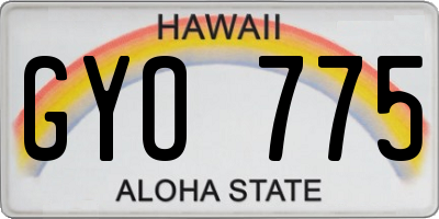 HI license plate GYO775
