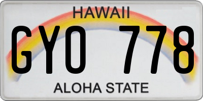 HI license plate GYO778