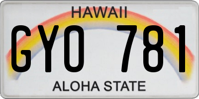HI license plate GYO781