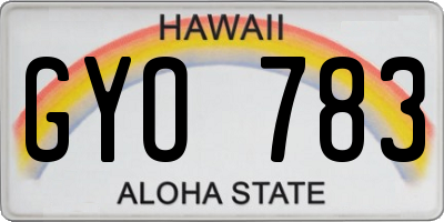 HI license plate GYO783