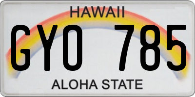 HI license plate GYO785