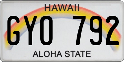 HI license plate GYO792
