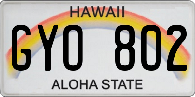HI license plate GYO802