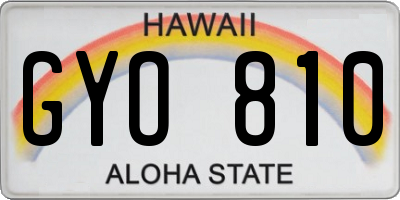 HI license plate GYO810