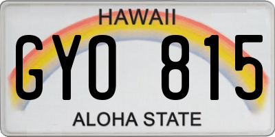 HI license plate GYO815