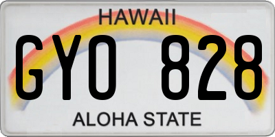 HI license plate GYO828